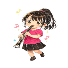 Cute Clarinet Girl Daily Stickers