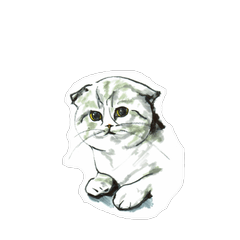 Brush Pen Cat Stickers