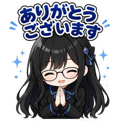 Black-Haired Chibi Girl Daily Stickers