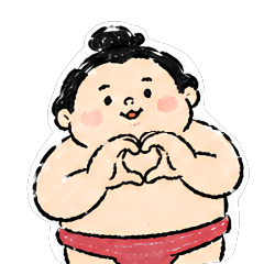 Cute and laid-back sumo wrestlers