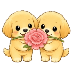 Golden Retriever Mother's Day Stickers