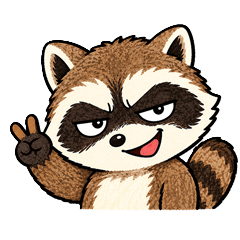 Cheeky Raccoon Daily Stickers