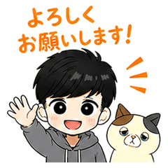 Engineer Boy & Cat Stickers