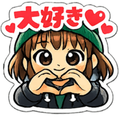 Cute Frog Hat Girl Stickers