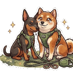 A Q&A a Shiba Inu and a Doberman.