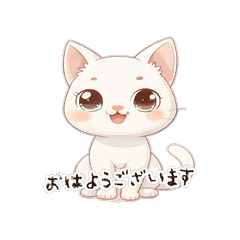 White Cat Business Stickers
