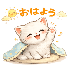 Gentle White Cat Stickers1