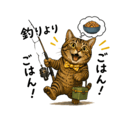 Fishing Cat Food Diary Stickers