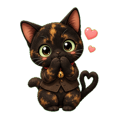Polite Black Cat Stickers