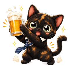 Drunk Black Cat Stickers