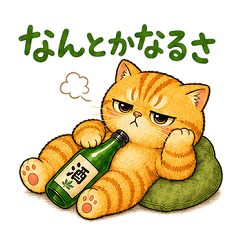 Tipsy Bottle Cat: Grumpy & Relatable