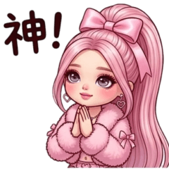 Pink Hair Gal Stamp