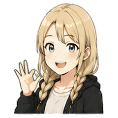 Cute Braided Girl Daily Stickers