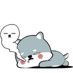 Cute Grey Dog 3 : Animated Stickers