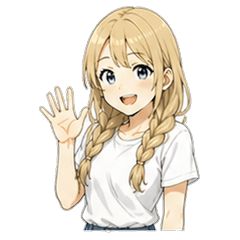 Cute Braided Girl Daily Stickers2