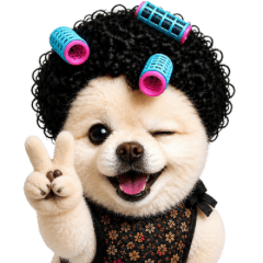 Mama Pomeranian (Curly Hair Mom Dog)
