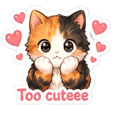 Cute Calico Cat: Daily Expressions