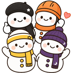 Colorful Snowmen Daily Stickers