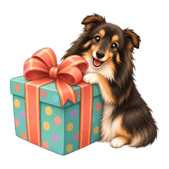 Fluffy Sheltie Cabby Stickers