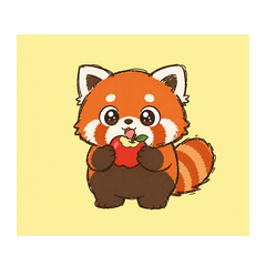 Apple-Loving Red Panda