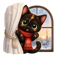 Hokkaido Black Cat Stickers