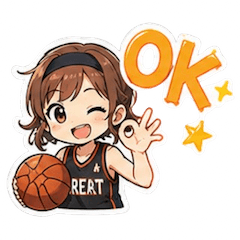 Cute Basketball Girl Stickers