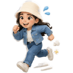 Cute Girl 3D Stickers