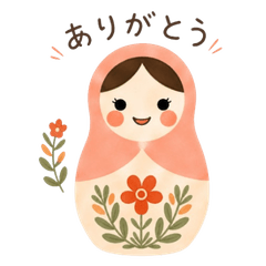 Cute Matryoshka Polite Daily Stickers
