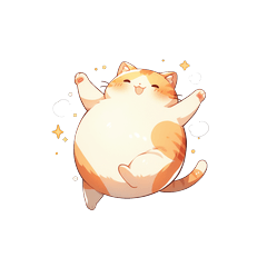 Round Tabby Cat Cozy Stickers