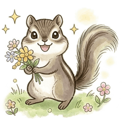 A little tired from work Cute chipmunk