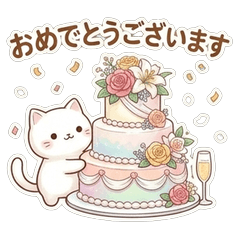 Cute & Cozy White Cat Stickers