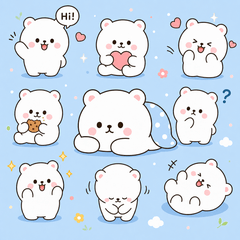 Relaxed pastel Squishy polar bear