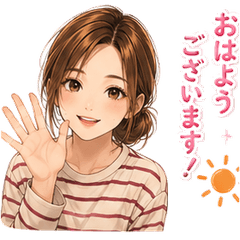 Casual Cute Girl Daily Stickers