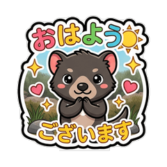 Tasmanian Devil Chibi Polite Messages