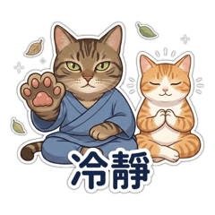 經典貍花貓配胖橘！