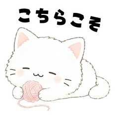 Cute white cat for easy feelings