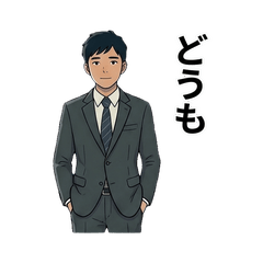 Poker-Faced Salaryman Stickers