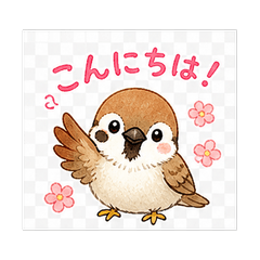 Chubby Sparrow Polite Stickers