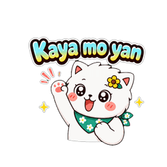 Pinoy White Cat Caring Words Stickers