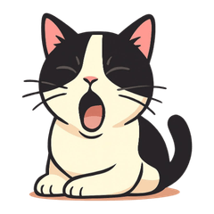 Simple tuxedo cat stickers