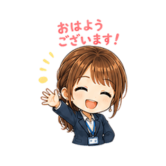 Watercolor Office Girl Keigo-16 Stickers