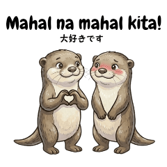 Cute Otter: Japanese & Tagalog