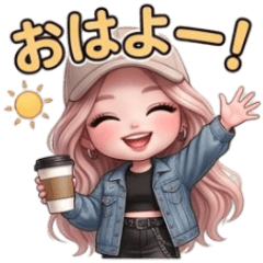 Pink Hair Gal Stickers