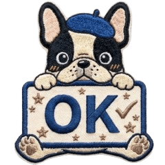 Embroidered French Bulldog Stamps
