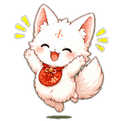 Cozy Little White Fox Stickers