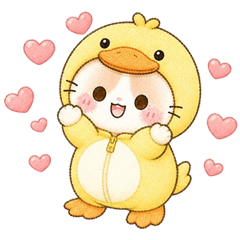 เหมียวก้อนน้อยชุดเป็ด <3 (ไม่มีข้อความ)