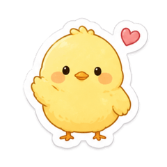 Die-cut chick sticker