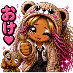 Tan-Kuma Gyaru Sticker Pack (16)