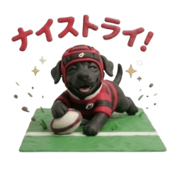 Clay Art Black Labrador Retriever Rugby3