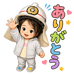 Little Kid Greetings in a Fire Helmet